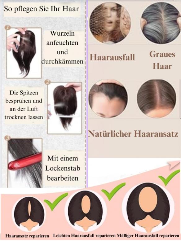  5” x 6” Flott Mono Top 100% Echthaar Topper TP009