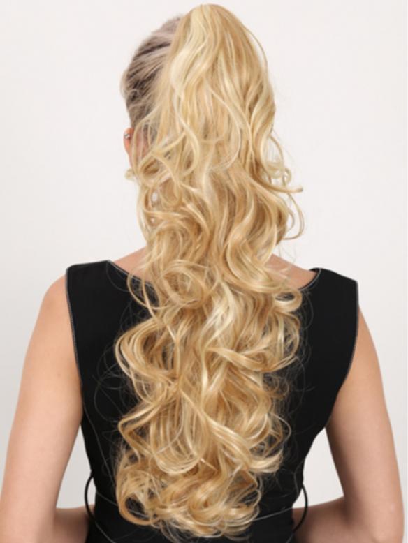 60cm-Ponytail-Haarteil mit Haarkralle – Lockiger Look zum Einklemmen HD002