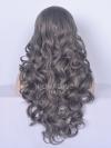 Dunkle Grau lange Wellige Synthetsiche  Lace Front Perücke SNY090