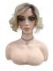 Modische goldblonde lockig Bob synthetische Perücke (Lace Part) DLP036