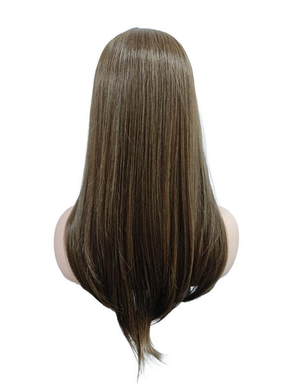 Seidige braune synthetische Perücke mit Wasserfall-Style (Lace Part) DLP029