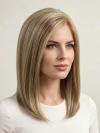 Faszinierende schulterlange Kunsthaarperücke – Blond aus hochwertigem Synthetik (Lace Front) DLP021