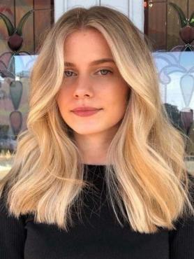 Blonde Ombre Wellige Echthaar Perücke HH098