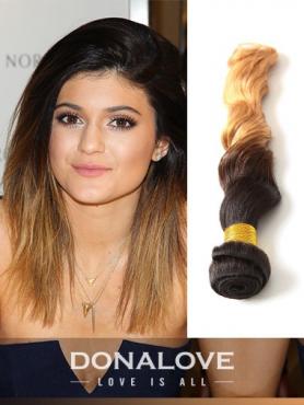 Zwei Farben Ombre indisch remy clip in hair extensions OD012