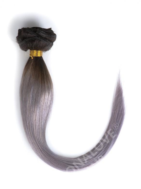 Schwarz nach Silber Ombre Clip in Hair Extensions CD007