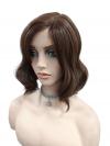 Synthetische Perücke in warmbraun mit gewelltem Stufenschnitt (Lace Part) DLP024
