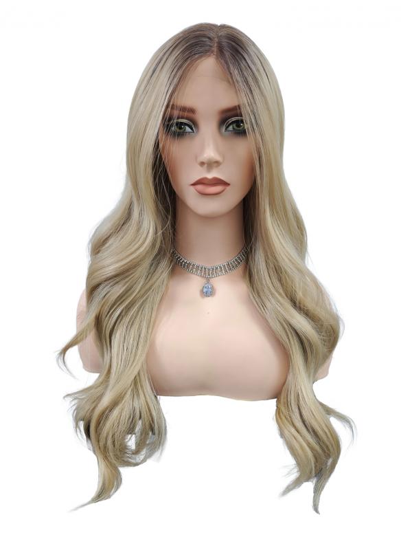 65 cm Lange Goldene Wellenperücke – Traumhaft fließende Synthetikhaare für glamourösen Look DLP060