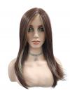 Synthetische Glatthaar-Perücke in Kastanienbraun mit Ingwerblond (Lace Part) DLP009