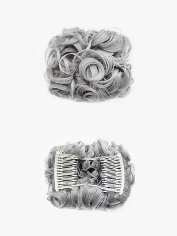 Kurzes Lockiges Dutt Haarteil Messy Bun Look HE005