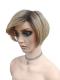 Kurze synthetische Perücke in natürlichem Sandblond mit modernem Look (Basis Kappe) DBK022