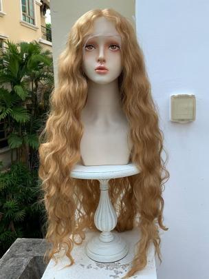 95CM Super Lange Blond Lockig Synthetische Perücke LG933