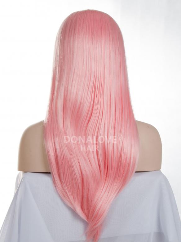 Rosa Hüftlänge Gerade Synthetische Lace Perücke-SNY011