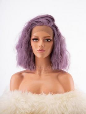 Lavender Lockige Synthetische Lace Front Perücke SNY243