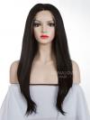 Natürlich Schwarz Hüftlänge Gerade Synthetische Lace Perücke-SNY019