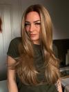 70cm-Seidige lange Kunsthaarperücke – Honigblond (Lace Front) DLP030