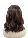 Lange wellige synthetische Perücke in Dunkelbraun (Lace Part) DLP014