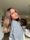 Echthaar Braun Balayage Lange Wellige Perücke Zeitloser Klassiker Natürliche Echthaarperücke EH064