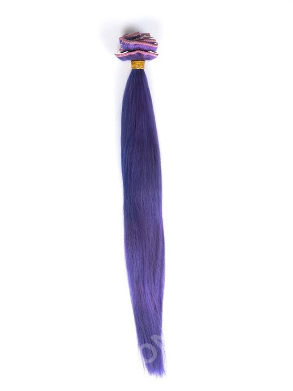 Schwarz nach Lavendel zwei Farben Ombre Clip in Hair Extensions CD005