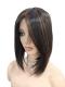 Dunkelbraun mit blonden Highlights Synthetische Perücke (MONO TOP) DMT007
