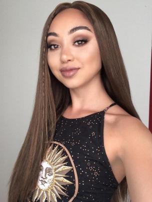 Mittel Rötlich Braun Hüftlänge Gerade Synthetische Lace Front Perücke-SNY025
