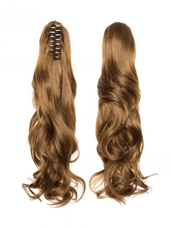55cm-Ponytail-Haarteil mit Haarkralle – Lockiger Look zum Einklemmen HE004