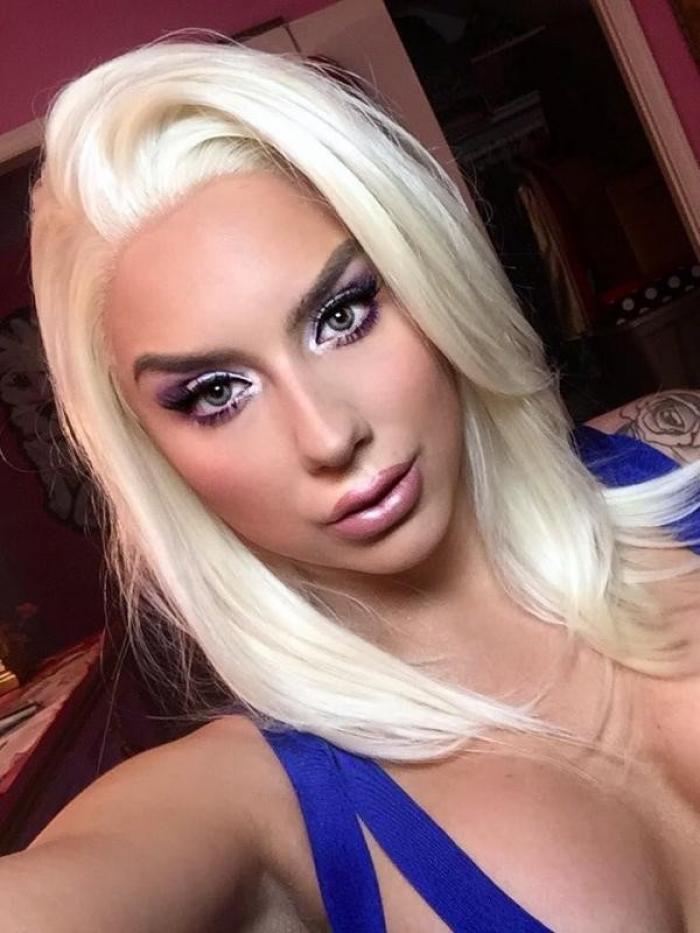 Hellblond Schulterlänge glatte Synthetische Lace Front Perücke-SNY041