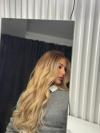 Blond Ombre Lang Wellig Echthaar Perücke HH136