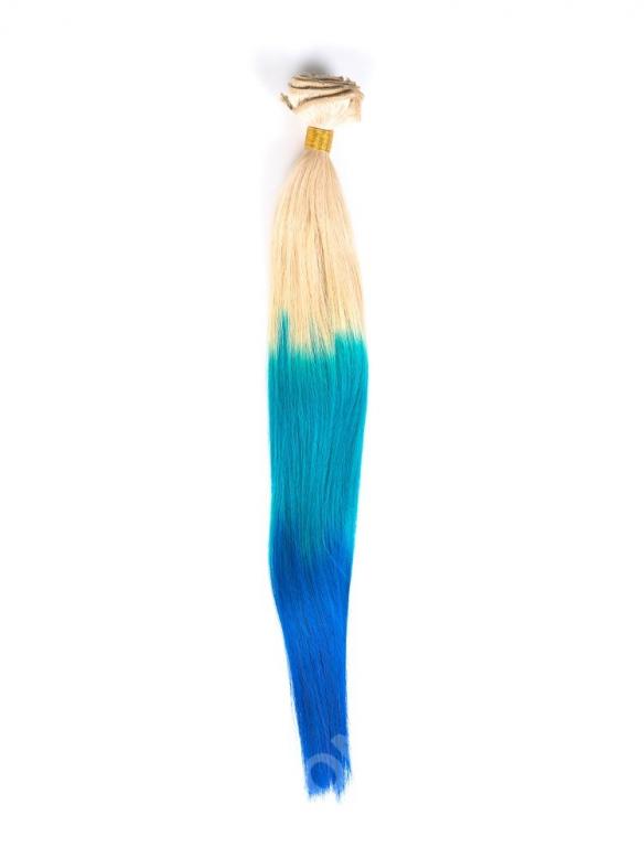 Weiß Blond nach Mermaid Bunte Clip in Hair Extensions CD006