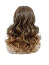 Braune Kunsthaarperücke mit Linksscheitel – Stark lockige synthetische Perücke (Lace Front) DLP067