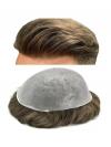 Hellbraun Voll-PU 100% Echthaar Toupee DTP005
