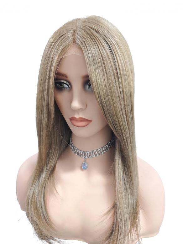 Natürliche Aschbraun lange Synthetische Perücke (Lace Part) DLP012