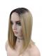 Blond Ombre Schulterlänge Synthetische Perücke (Lace Part) DLP004