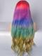 Regenbogen Mermaid bunte Lace Front Echthaar Perücke HH041