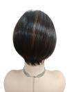 Natürlich Schwarz-Braun Bubikopf Synthtische Perücke (MOMO TOP) DMT001