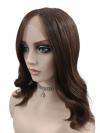 Mittelbraune Perücke mit welligem Stufenschnitt und natürlichem Volumen (Lace Part) DLP023