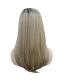 Synthetische Perücke mit schwarzem Ansatz in Hellblond mit dunkelblonden Highlights (Lace Part) DLP008