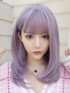 LG008  Lila Wellige Synthetische Gewebted Netzkappe Perücke LG008