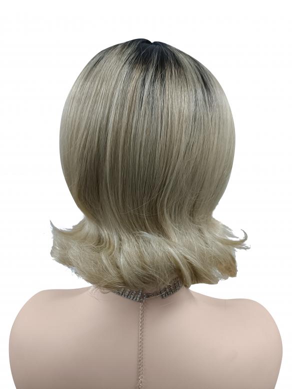 Blond Ombre mit leichtem Wellen Synthetische Perücke (Lace Part) DLP003
