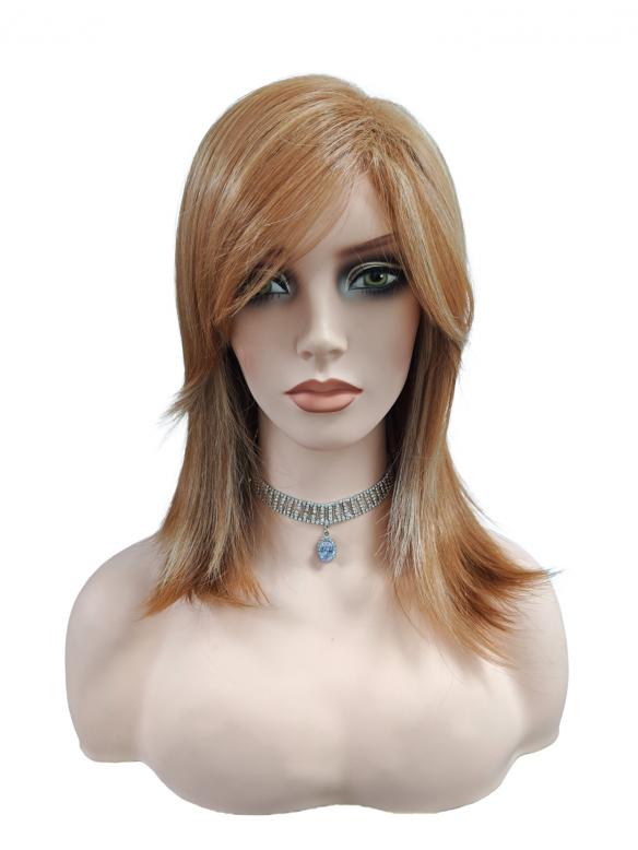 Elegante kupferrote synthetische Perücke (Basis Kappe) DBK007