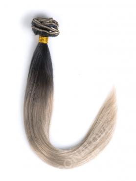 Natürliches Schwarz nach Helles Aschenbraun mermaid clip in hair extensions CD013