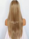Blonde Ombre Lange Glatte Synthetische Lace Front Perücke SNY225