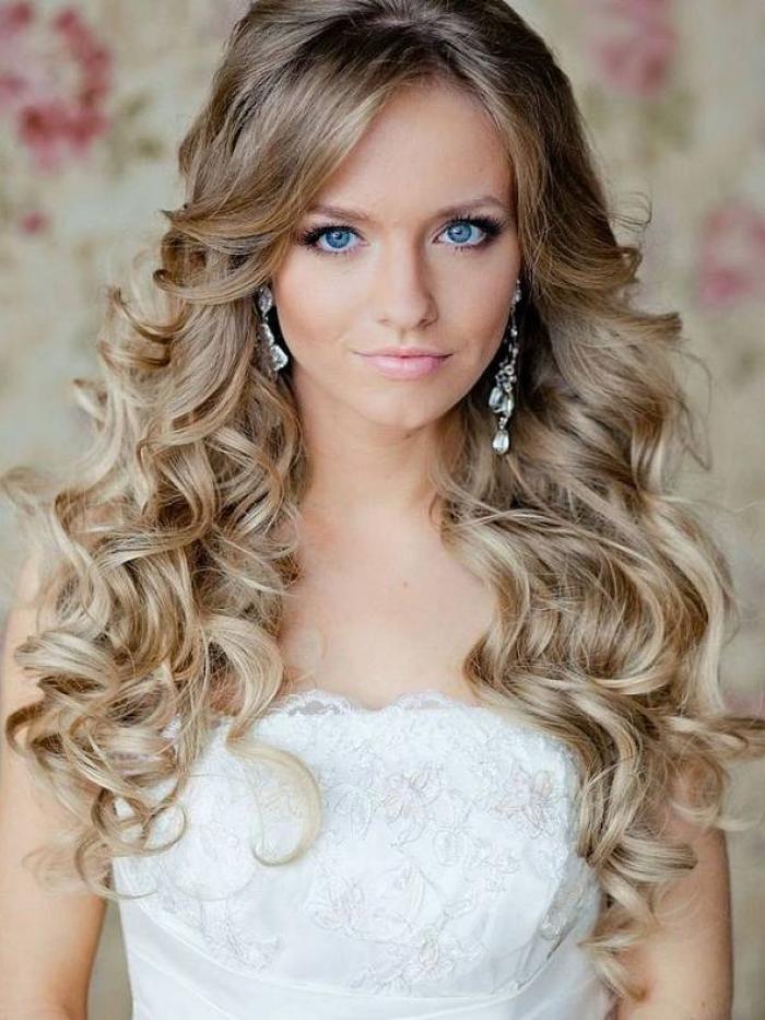Blond Lang Wellig Echthaar Perücke HH003