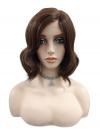 Synthetische Perücke in warmbraun mit gewelltem Stufenschnitt (Lace Part) DLP024