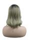 Schwarz-nach-Blond Wellen Synthetische Perücke (Lace Part) DBK021
