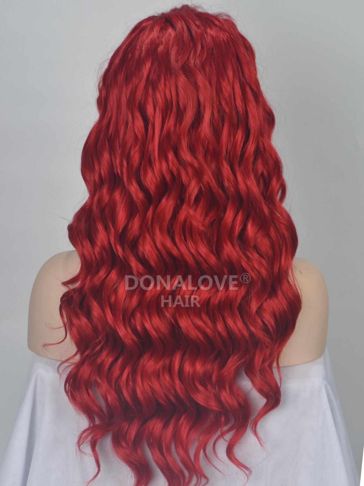 2913 Ombré-rote Zöpfe Aus Synthetischem Haar – Vorgedehnt, Yaki-Textur, Hitzebeständig, 60 Cm Länge