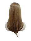Glatt synthetische Perücke in Hellauburn mit blonden Highlights am Ansatz (Lace Part) DLP046