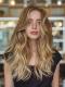 Gewellte Echthaarperücke Naturblond Sandblond Mix EH006
