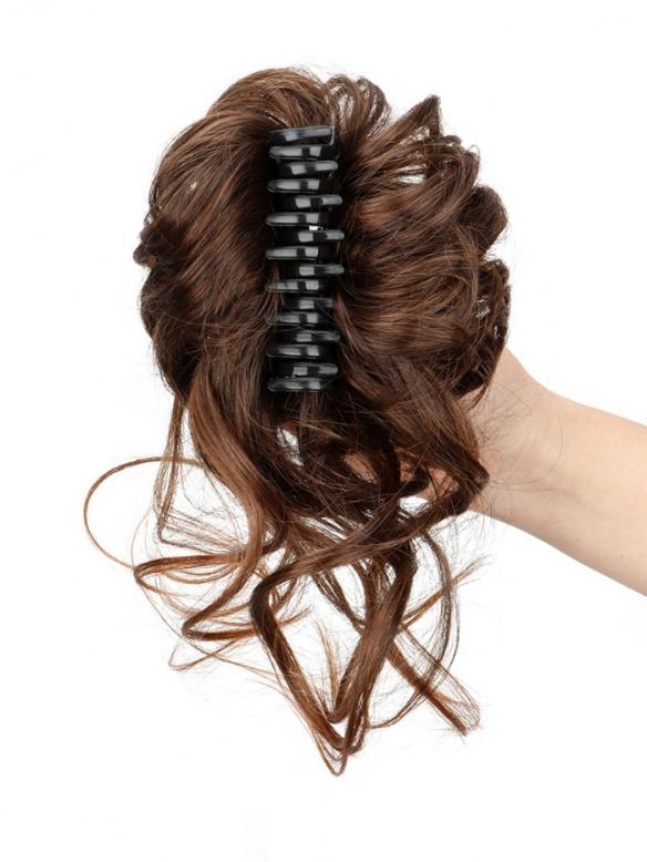  Lockiges Dutt-Haarteil mit Haarkralle – Voluminöser Messy Bun Look HE003
