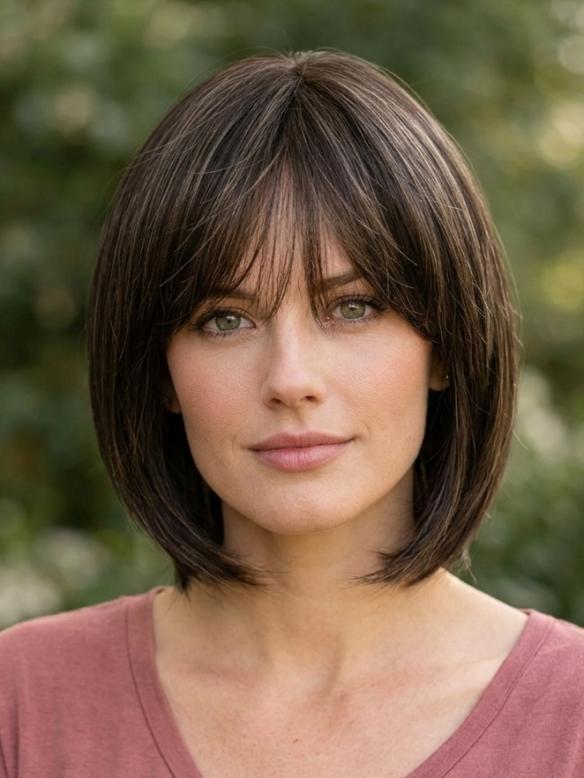 Kunsthaarperücke in Mittelbraun gemischt mit Hellem Honigbraun (Basic Cap) DBK012