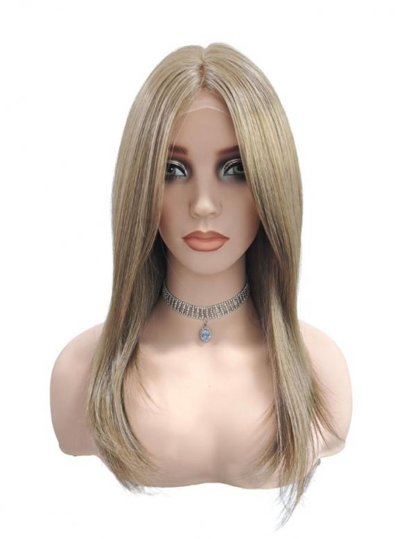 Natürliche Aschbraun lange Synthetische Perücke (Lace Part) DLP012